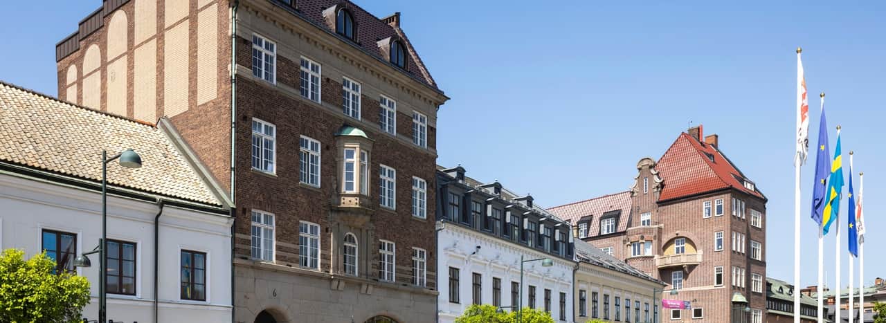 Vy över Stortorget i centrala Lund.