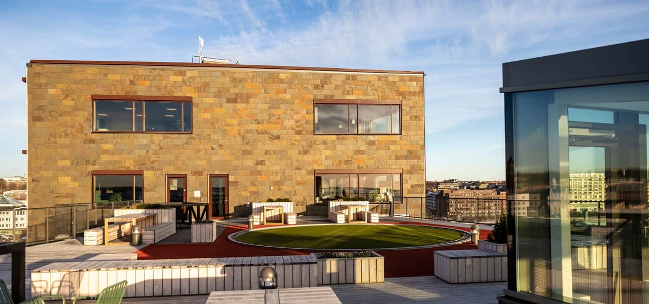 Visionsbild av takterrass.