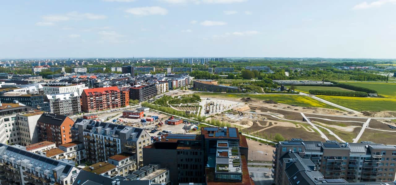 Drönarbild på Hyllie