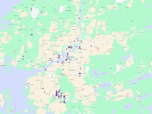 Karta över fastigheterna