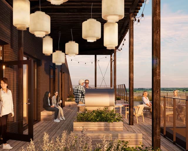 Rendering på takterrass.