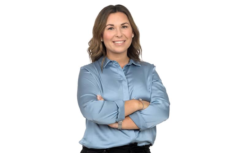 Porträttbild på en kvinna, Sandra Johansson som jobbar som förvaltare på Castellum i Lund