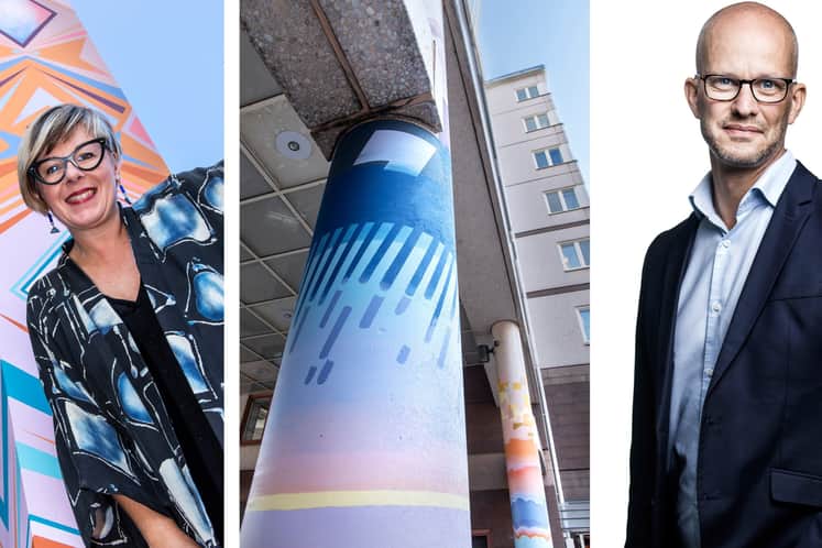 Porträtt av konstnären Alexandra och Erling.