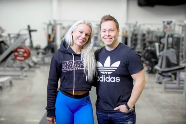 Anna och Fredrik i gymmet.