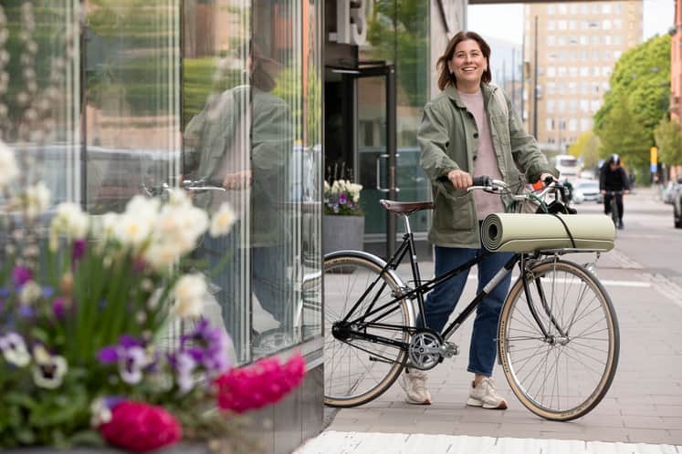 Person med cykel