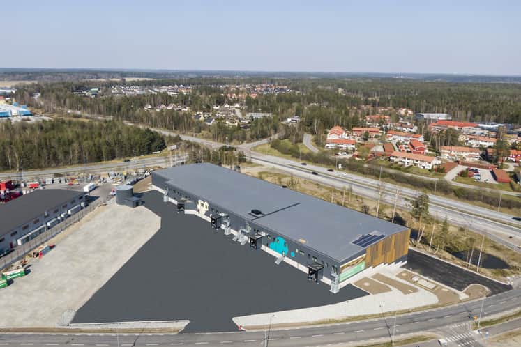 Drönarbild över området.