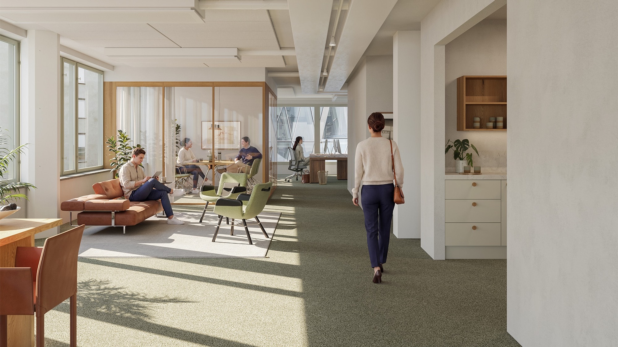 Modern arbetsplats i arkitektur bild 1