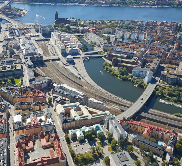 Flygbild Stockholms innerstad