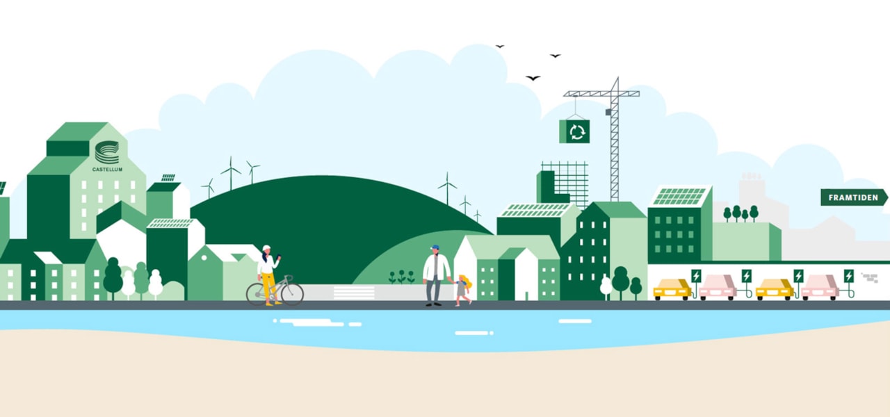 Illustration av Den hållbara staden.