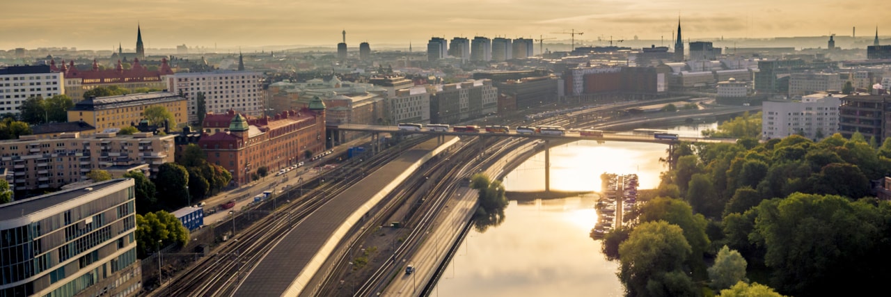 Vy över centrala Stockholm.