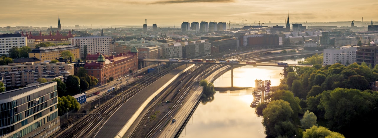 Vy över centrala Stockholm.