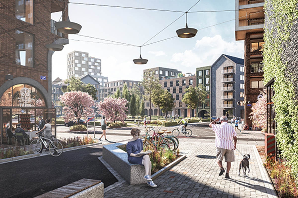 Visualisering av torgmiljö.