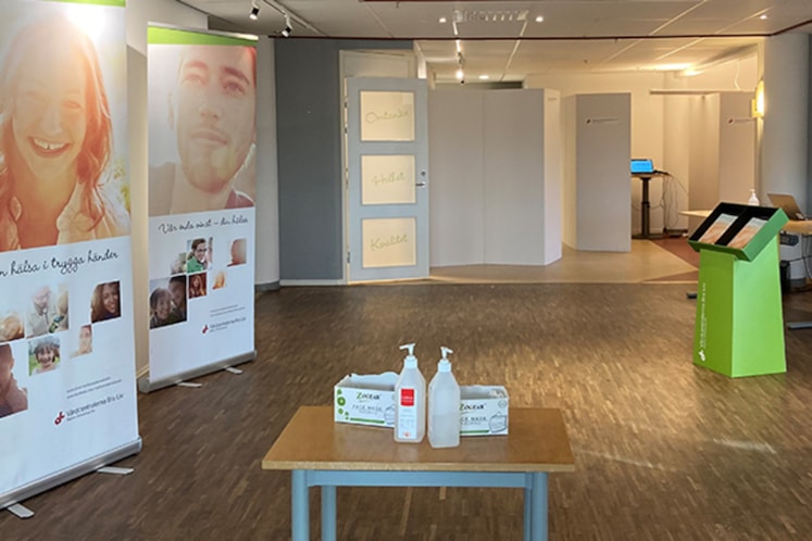 Interiörbild från vaccinationslokalerna.