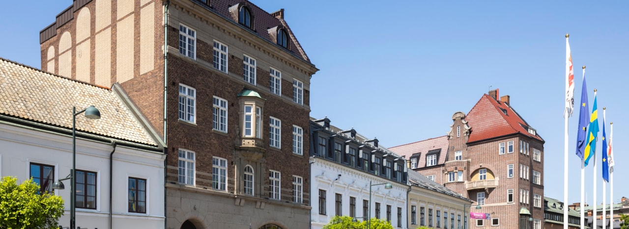 Vy över Stortorget i centrala Lund.