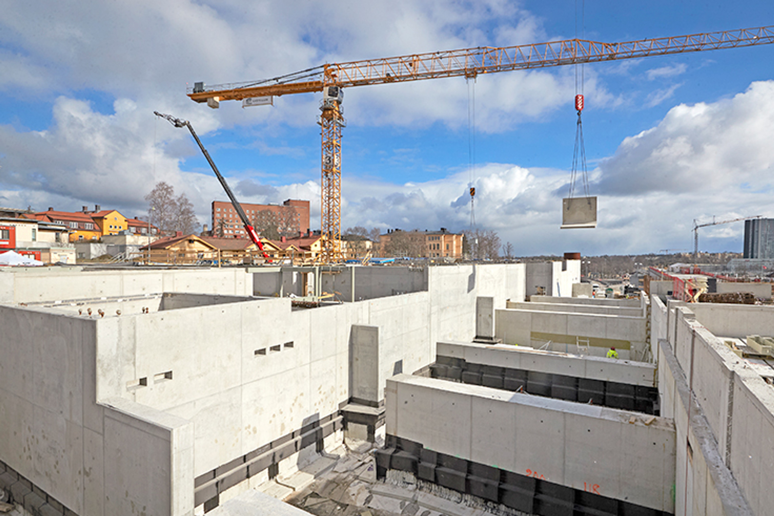 Utsikt över byggprojektet.