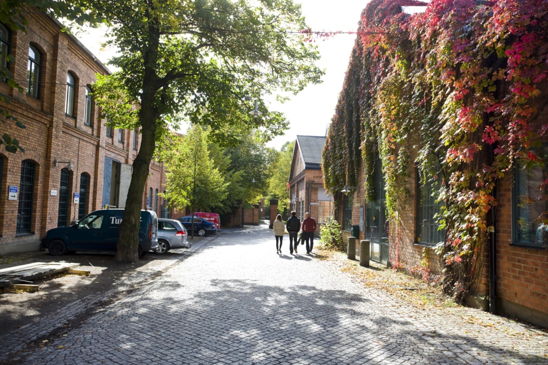 vy över gata i Kopparlunden